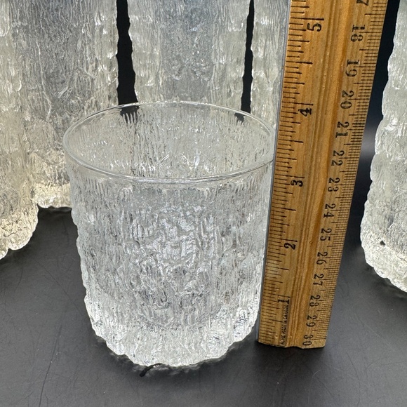 MCM Goebel Charlottenhutte Icicle Bark Textured Highball Tumbler Clear Glasses - Picture 11 of 15